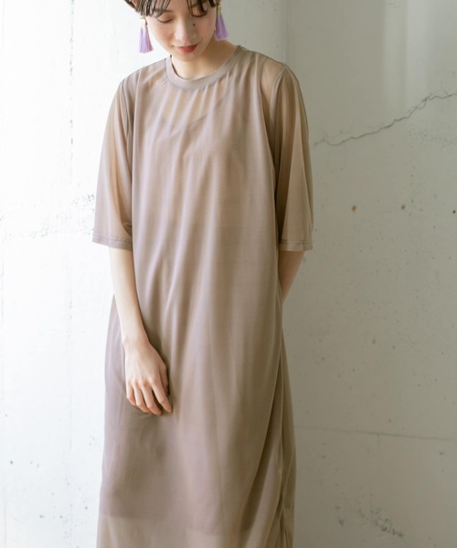 KBF(ケイビーエフ)の「シアーレイヤードSETワンピース∴(ワンピース・レディース・ピンク・ONE)」の6枚目の写真