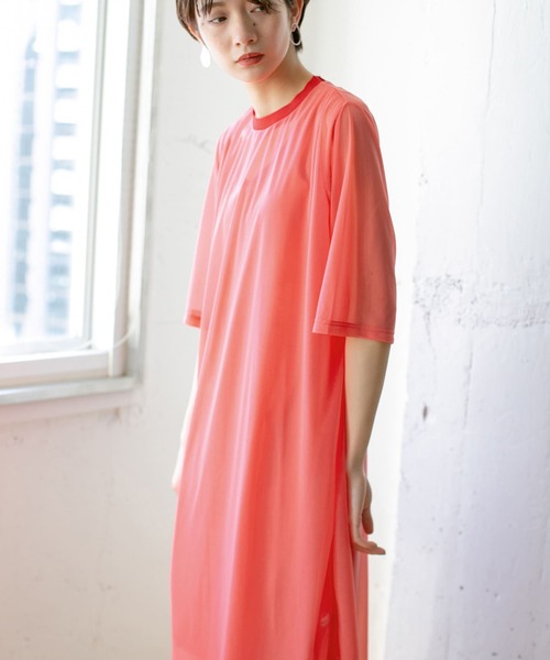 KBF(ケイビーエフ)の「シアーレイヤードSETワンピース∴(ワンピース・レディース・ピンク・ONE)」の2枚目の写真