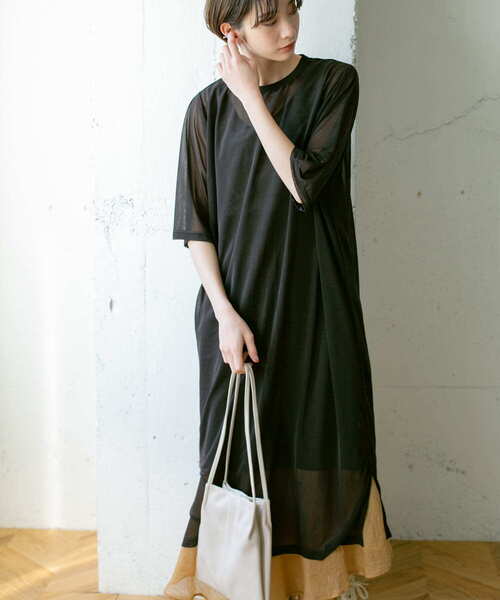 KBF(ケイビーエフ)の「シアーレイヤードSETワンピース∴(ワンピース・レディース・ピンク・ONE)」の3枚目の写真