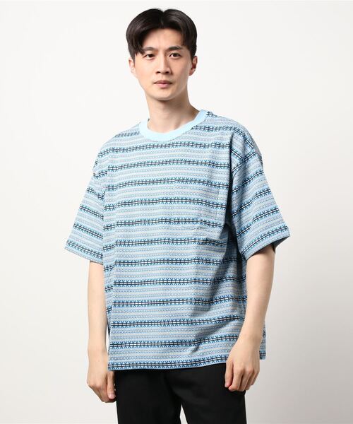JOURNAL STANDARD relume（ジャーナルスタンダード　レリューム）の「JACQUARD BORDER Tシャツ（Tシャツ/カットソー・メンズ・アイボリー/チョコ/ブルー系その他・MEDIUM/LARGE）」の22枚目の写真
