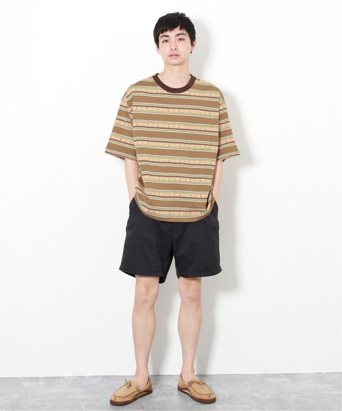 JOURNAL STANDARD relume（ジャーナルスタンダード　レリューム）の「JACQUARD BORDER Tシャツ（Tシャツ/カットソー・メンズ・アイボリー/チョコ/ブルー系その他・MEDIUM/LARGE）」の5枚目の写真