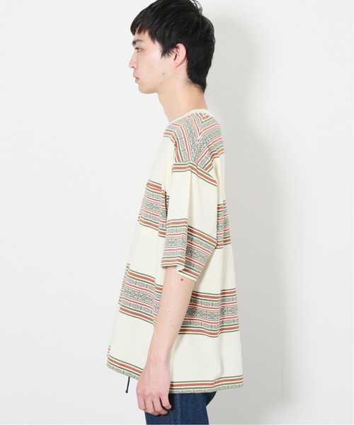 JOURNAL STANDARD relume（ジャーナルスタンダード　レリューム）の「JACQUARD BORDER Tシャツ（Tシャツ/カットソー・メンズ・アイボリー/チョコ/ブルー系その他・MEDIUM/LARGE）」の8枚目の写真
