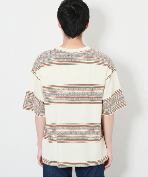 JOURNAL STANDARD relume（ジャーナルスタンダード　レリューム）の「JACQUARD BORDER Tシャツ（Tシャツ/カットソー・メンズ・アイボリー/チョコ/ブルー系その他・MEDIUM/LARGE）」の9枚目の写真