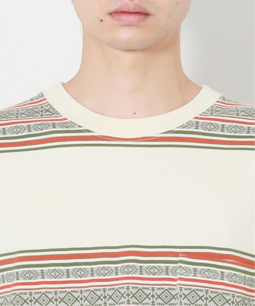JOURNAL STANDARD relume（ジャーナルスタンダード　レリューム）の「JACQUARD BORDER Tシャツ（Tシャツ/カットソー・メンズ・アイボリー/チョコ/ブルー系その他・MEDIUM/LARGE）」の10枚目の写真