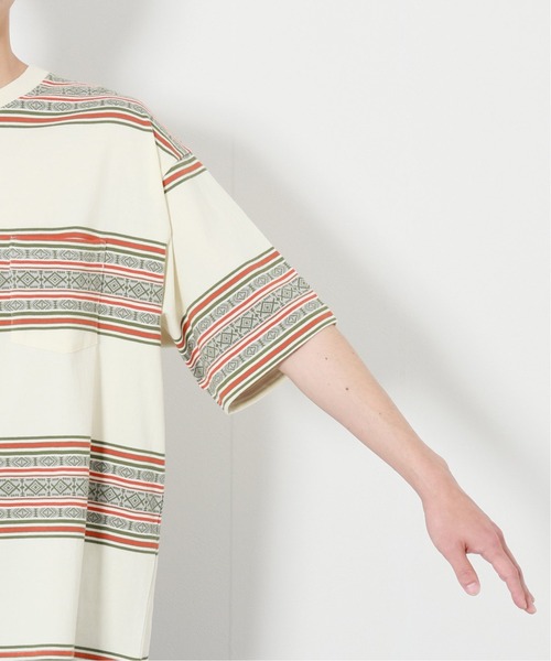 JOURNAL STANDARD relume（ジャーナルスタンダード　レリューム）の「JACQUARD BORDER Tシャツ（Tシャツ/カットソー・メンズ・アイボリー/チョコ/ブルー系その他・MEDIUM/LARGE）」の12枚目の写真