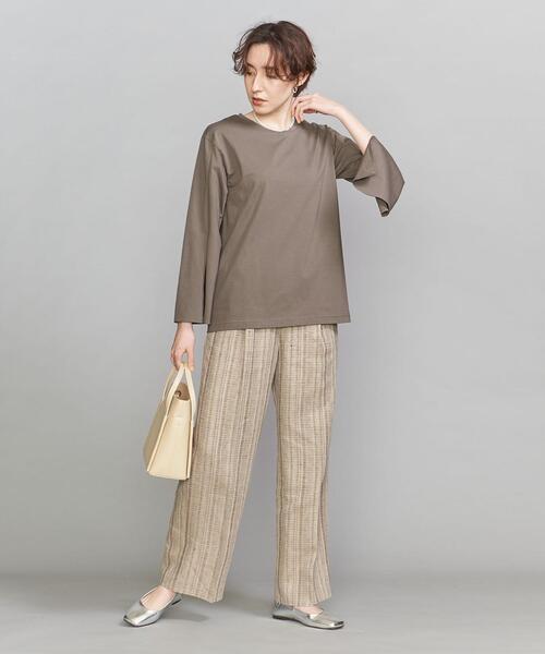 BEAUTY&YOUTH UNITED ARROWS（ビューティーアンドユースユナイテッドアローズ）の「BY コットンスリットスリーブクルーネックロングTシャツ :（Tシャツ/カットソー・レディース・ホワイト/クリーム/モカ・FREE）」の11枚目の写真