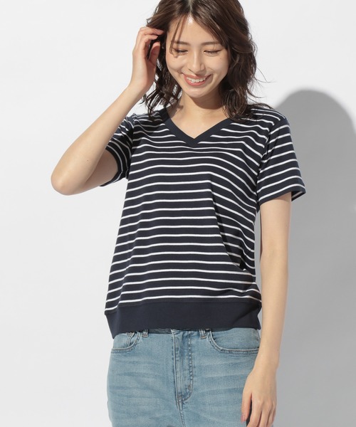 BAYFLOW（ベイフロー）の「オーガニックコットンVプルオーバー（Tシャツ/カットソー・レディース・ブラウン/オフホワイト/カーキ/その他1/その他2・SMALL/MEDIUM/LARGE）」の5枚目の写真