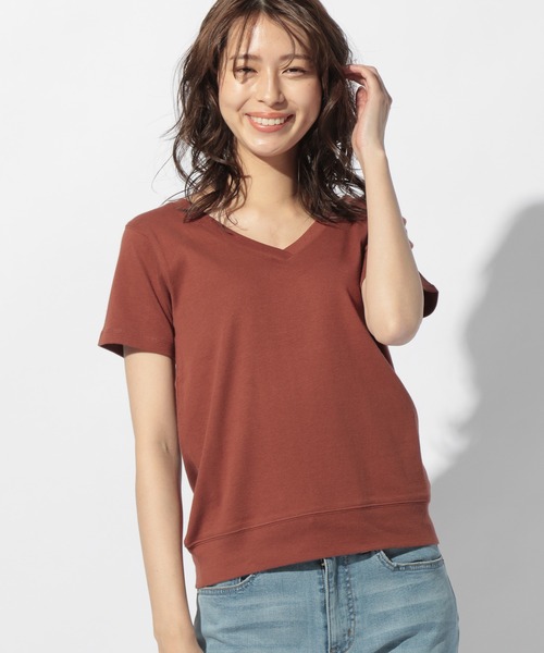 BAYFLOW（ベイフロー）の「オーガニックコットンVプルオーバー（Tシャツ/カットソー・レディース・ブラウン/オフホワイト/カーキ/その他1/その他2・SMALL/MEDIUM/LARGE）」の3枚目の写真