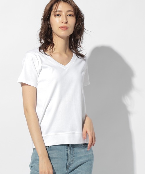 BAYFLOW（ベイフロー）の「オーガニックコットンVプルオーバー（Tシャツ/カットソー・レディース・ブラウン/オフホワイト/カーキ/その他1/その他2・SMALL/MEDIUM/LARGE）」の2枚目の写真