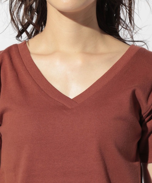 BAYFLOW（ベイフロー）の「オーガニックコットンVプルオーバー（Tシャツ/カットソー・レディース・ブラウン/オフホワイト/カーキ/その他1/その他2・SMALL/MEDIUM/LARGE）」の15枚目の写真