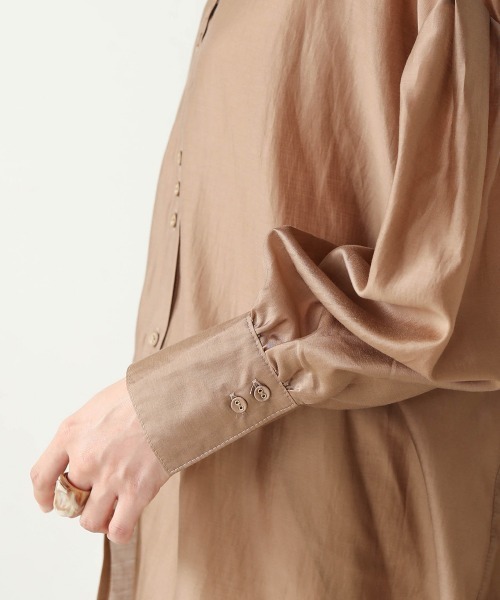 Bab(バブ)の「【WEB限定】ボタンデザインシアーブラウス(シャツ/ブラウス・レディース・ブラウン/ピンクベージュ/Cream・38)」の6枚目の写真
