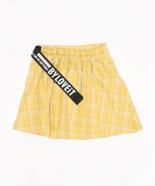 by LOVEiT（バイラビット）の「テープつきチェックスカパン（スカート・キッズ・ベージュ/イエロー/サックスブルー・150cm/140cm/130cm/120cm/160cm）」の4枚目の写真