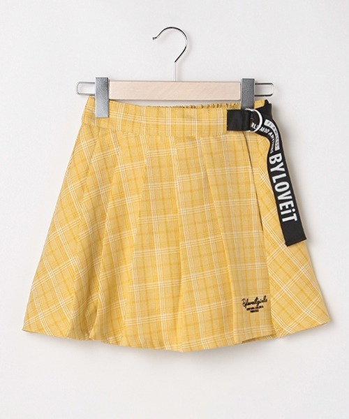 by LOVEiT（バイラビット）の「テープつきチェックスカパン（スカート・キッズ・ベージュ/イエロー/サックスブルー・150cm/140cm/130cm/120cm/160cm）」の3枚目の写真
