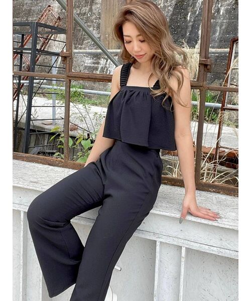 RESEXXY（リゼクシー）の「シャーリングトップス【セットアップ着用可能】（タンクトップ・レディース・ブラック/ホワイト/ベージュ・FREE）」の9枚目の写真