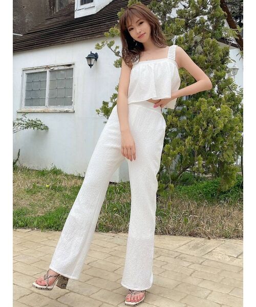 RESEXXY（リゼクシー）の「シャーリングトップス【セットアップ着用可能】（タンクトップ・レディース・ブラック/ホワイト/ベージュ・FREE）」の17枚目の写真