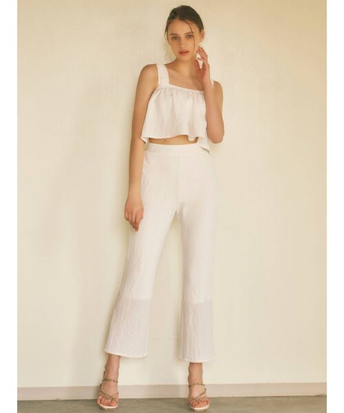 RESEXXY（リゼクシー）の「シャーリングトップス【セットアップ着用可能】（タンクトップ・レディース・ブラック/ホワイト/ベージュ・FREE）」の20枚目の写真