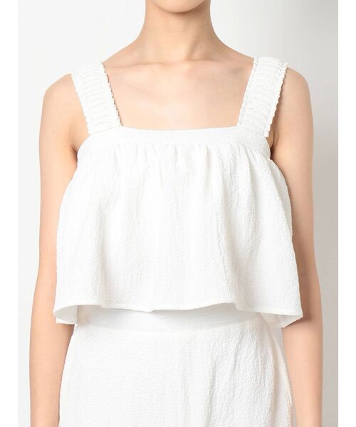 RESEXXY（リゼクシー）の「シャーリングトップス【セットアップ着用可能】（タンクトップ・レディース・ブラック/ホワイト/ベージュ・FREE）」の22枚目の写真