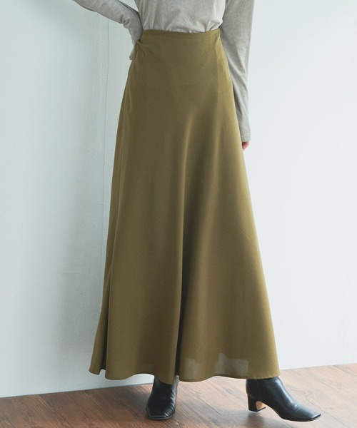 audrey and john wad（オードリーアンドジョンワッド）の「バイアスロングスカート（スカート・レディース・ダークラベンダー/ダークグレー/オリーブ/ブラック・S/M）」の4枚目の写真