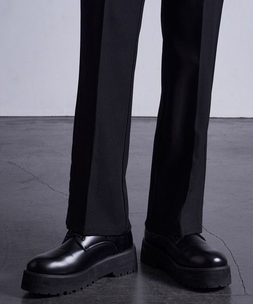 Loose/ルース（ルース）の「センタープレス ハイウエストセミフレアパンツ（スラックス・メンズ・ブルー/オフホワイト/ブラック/ダークグリーン/インディゴブルー・S/M/L/XS）」の22枚目の写真