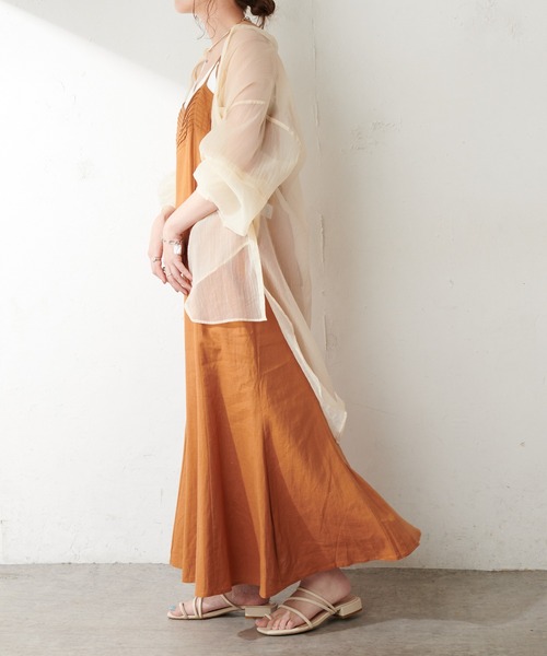 DISCOAT（ディスコート）の「レースアップマーメイドキャミワンピース（ワンピース・レディース・ブラック/キャメル・FREE）」の9枚目の写真