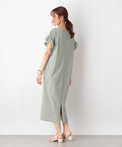 美品 ヴェルニカ ロングワンピース フリル カットワーク インド製 アイボリー セール】 【Utilism】ギャザー ロングワンピース （ミニ丈・ひざ