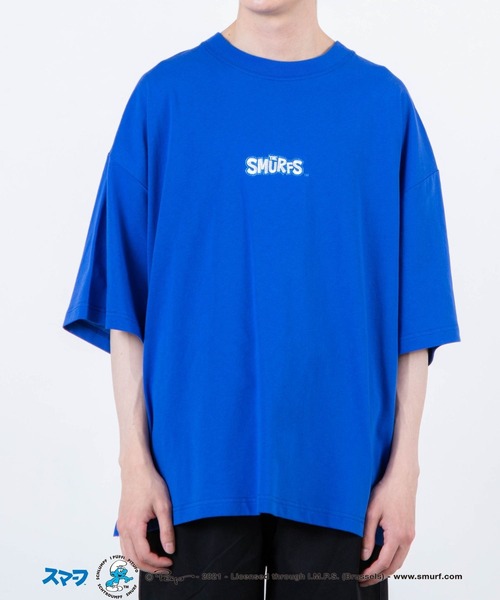 WEGO（ウィゴー）の「∴WEGO/別注スマーフ プリントビックシルエット5分袖Tシャツ（Tシャツ/カットソー・メンズ・ホワイト/イエロー/オレンジ/ブルー・MEDIUM/LARGE）」の19枚目の写真