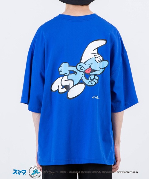 WEGO（ウィゴー）の「∴WEGO/別注スマーフ プリントビックシルエット5分袖Tシャツ（Tシャツ/カットソー・メンズ・ホワイト/イエロー/オレンジ/ブルー・MEDIUM/LARGE）」の21枚目の写真