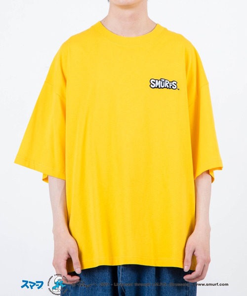 WEGO（ウィゴー）の「∴WEGO/別注スマーフ プリントビックシルエット5分袖Tシャツ（Tシャツ/カットソー・メンズ・ホワイト/イエロー/オレンジ/ブルー・MEDIUM/LARGE）」の22枚目の写真