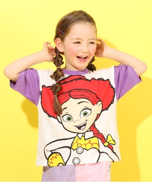 BABYDOLL(ベビードール)の「ディズニー ネオンBIGキャラクターTシャツ 4931K(Tシャツ/カットソー・キッズ・パープル/ピンク/ターコイズブルー/イエロー/オレンジ/グリーン・90cm/110cm/100cm/120cm/130cm/80cm)」の4枚目の写真