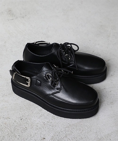 WESTBOY(ウエストボーイ)の「【WB ORIGINALS】Belt Strap Platform Leather Shoes WO21S312SH(ドレスシューズ・メンズ・ブラック・42/43/41/40)」の5枚目の写真