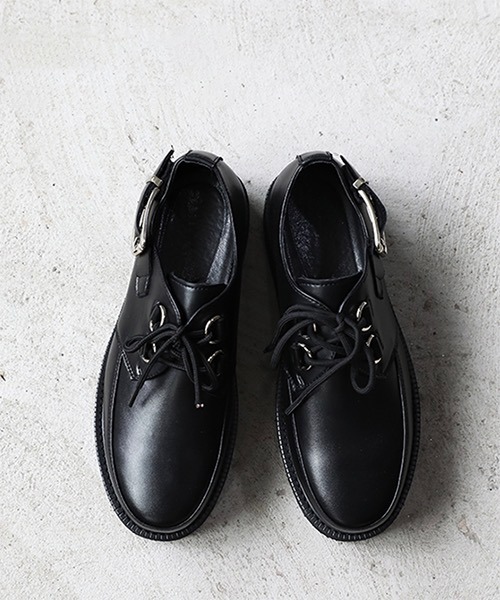 WESTBOY(ウエストボーイ)の「【WB ORIGINALS】Belt Strap Platform Leather Shoes WO21S312SH(ドレスシューズ・メンズ・ブラック・42/43/41/40)」の6枚目の写真