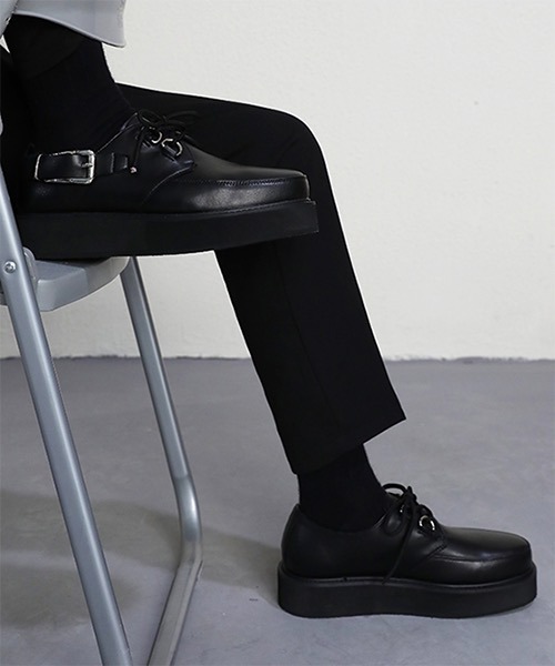 WESTBOY(ウエストボーイ)の「【WB ORIGINALS】Belt Strap Platform Leather Shoes WO21S312SH(ドレスシューズ・メンズ・ブラック・42/43/41/40)」の9枚目の写真