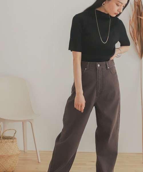 SENSE OF PLACE by URBAN RESEARCH（センスオブプレイスバイアーバンリサーチ）の「ワイドリブコンパクトニットセーター（ニット/セーター・レディース・ブラック/アイボリー/ライトブルー/ブラウン・ONE）」の3枚目の写真