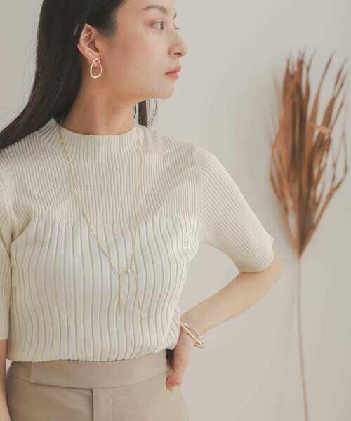SENSE OF PLACE by URBAN RESEARCH（センスオブプレイスバイアーバンリサーチ）の「ワイドリブコンパクトニットセーター（ニット/セーター・レディース・ブラック/アイボリー/ライトブルー/ブラウン・ONE）」の5枚目の写真