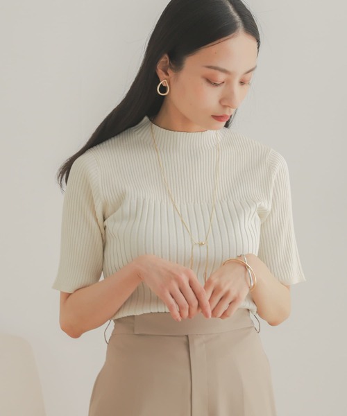 SENSE OF PLACE by URBAN RESEARCH（センスオブプレイスバイアーバンリサーチ）の「ワイドリブコンパクトニットセーター（ニット/セーター・レディース・ブラック/アイボリー/ライトブルー/ブラウン・ONE）」の6枚目の写真