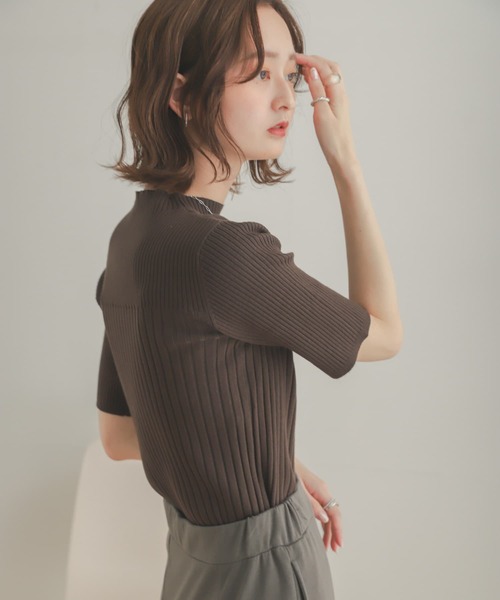 SENSE OF PLACE by URBAN RESEARCH（センスオブプレイスバイアーバンリサーチ）の「ワイドリブコンパクトニットセーター（ニット/セーター・レディース・ブラック/アイボリー/ライトブルー/ブラウン・ONE）」の16枚目の写真