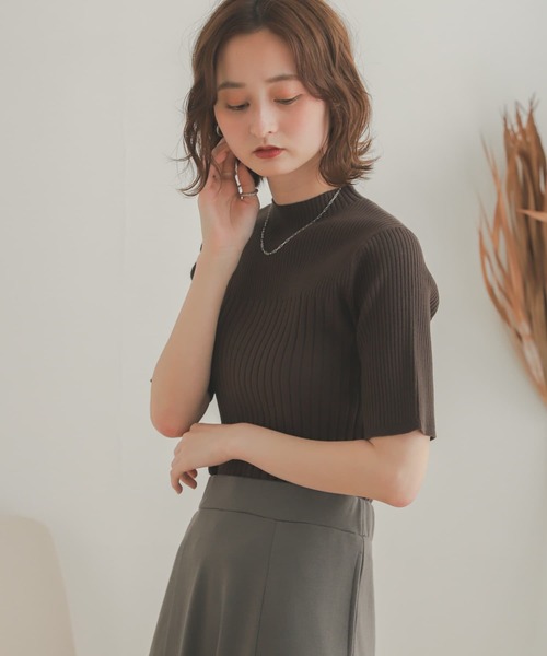 SENSE OF PLACE by URBAN RESEARCH（センスオブプレイスバイアーバンリサーチ）の「ワイドリブコンパクトニットセーター（ニット/セーター・レディース・ブラック/アイボリー/ライトブルー/ブラウン・ONE）」の18枚目の写真