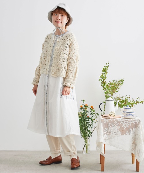 chambre de charme（シャンブルドゥシャーム）の「cdc ネパールハンドニット　かぎ針編カーディガン（カーディガン/ボレロ・レディース・オフホワイト・FREE）」の15枚目の写真