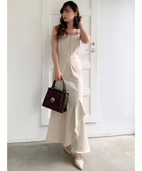 RESEXXY（リゼクシー）の「フロントジップマーメイドジャンスカ（ワンピース・レディース・ブラウン/アイボリー/ブラック・FREE）」の15枚目の写真