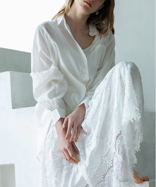 LUGIVA（ルギヴァ）の「ギャザードルマンリネンシャツ（シャツ/ブラウス・レディース・オフホワイト・M）」の15枚目の写真