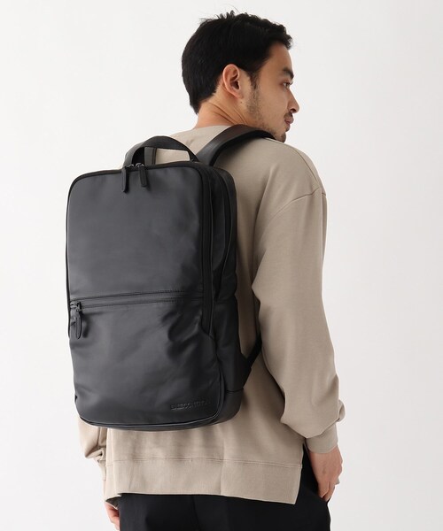 BASECONTROL(ベースコントロール)の「◆撥水リアルレザー ボックス型 薄マチ バックパック(バックパック/リュック・メンズ・ブラック・99)」の15枚目の写真