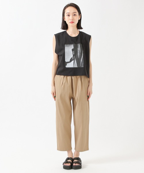 ALAND（エーランド）の「3.3 Field Trip／MONO PRINTノースリーブ　2218870（Tシャツ/カットソー・レディース・ブラック/アイボリー/カーキ・FREE）」の5枚目の写真