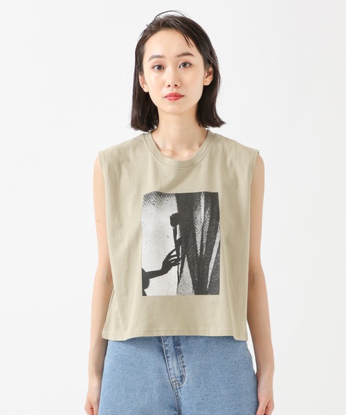 ALAND（エーランド）の「3.3 Field Trip／MONO PRINTノースリーブ　2218870（Tシャツ/カットソー・レディース・ブラック/アイボリー/カーキ・FREE）」の9枚目の写真