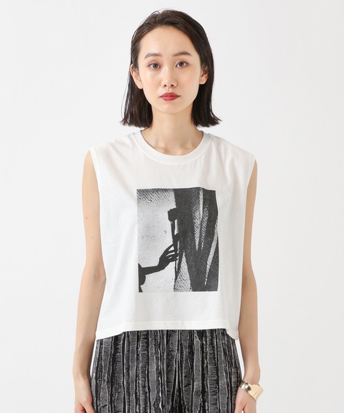 ALAND（エーランド）の「3.3 Field Trip／MONO PRINTノースリーブ　2218870（Tシャツ/カットソー・レディース・ブラック/アイボリー/カーキ・FREE）」の12枚目の写真