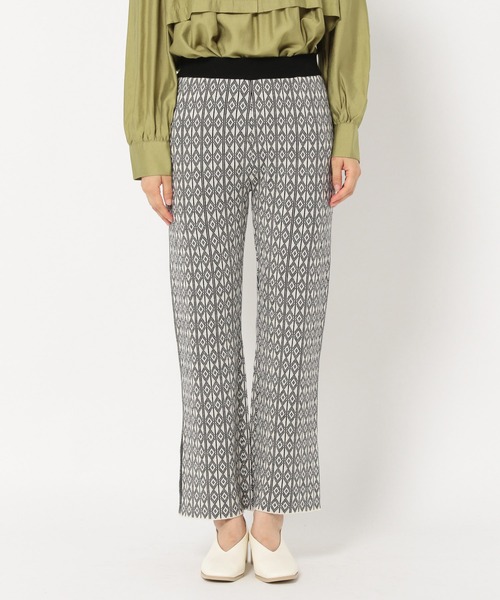 mysty woman(ミスティウーマン)の「キカジャガードニットパンツ 217830(その他パンツ・レディース・ブラック/ベージュ・FREE)」の10枚目の写真