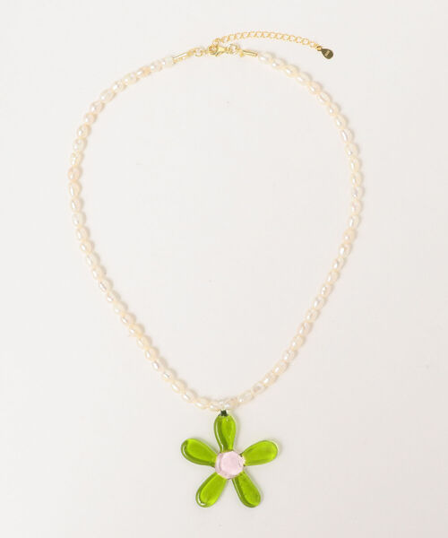 Ray BEAMS（レイビームス）の「NINFA handmade / Bloom ネックレス（ネックレス・レディース・グリーン/パープル・ONE SIZE）」の9枚目の写真