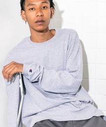 Champion | 【Champion Authentic T-SHIRTS】袖ワンポイント 刺繍ロゴワッペン ルーズベーシックロンT(Tシャツ/カットソー)