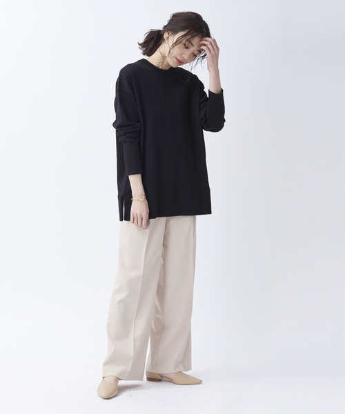 Abahouse Devinette（ドゥヴィネット）の「【BRAHMIN】バックレースアップオーバーシルエットニット（ニット/セーター・レディース・ブラック/オフホワイト/モカ・フリー）」の10枚目の写真