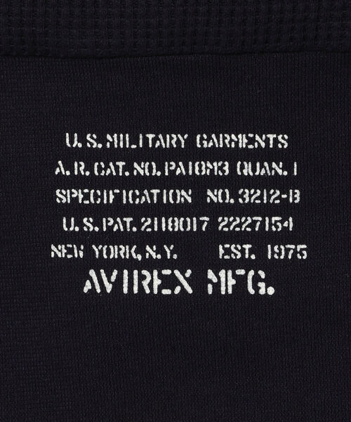AVIREX（アヴィレックス）の「【TYPE BLUE/タイプブルー】 長袖 コンバット ワッフル Tシャツ / LONG SLEEVE COMBAT WAFFLE T-SHIRT / アヴィレックス / AVIREX（Tシャツ/カットソー・メンズ・ネイビー/ナチュラル・X-LARGE/XX-LARGE/MEDIUM/LARGE）」の8枚目の写真