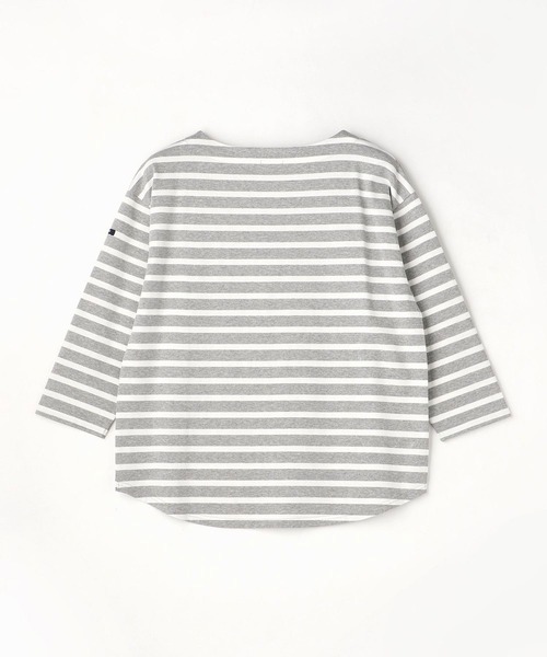 Grand PARK（グランドパーク）の「国産デラヴェボーダー天竺Ｔシャツ（Tシャツ/カットソー・レディース・グレー×ホワイト/ホワイト系その他/ネイビー×ホワイト・FREE）」の6枚目の写真